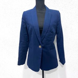 J. Crew Navy Blazer for Women Linen-blend one-button‎ blazer 8